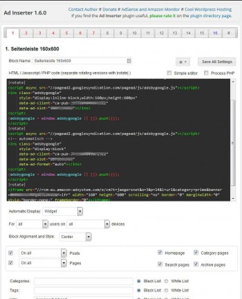Mit AdInserter Werbebanner in WordPress platzieren