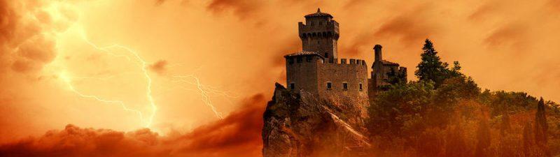 Burg in rot